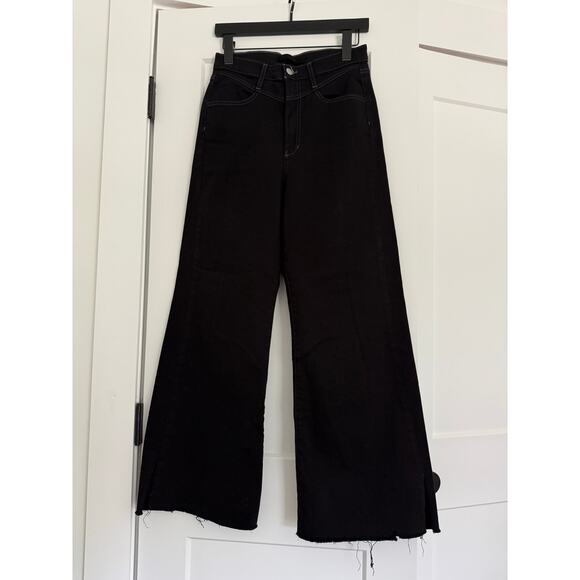 $248 Joe’s Jeans The Goldie High Rise Palazzo in Lament Black - 27 - Picture 2 of 11